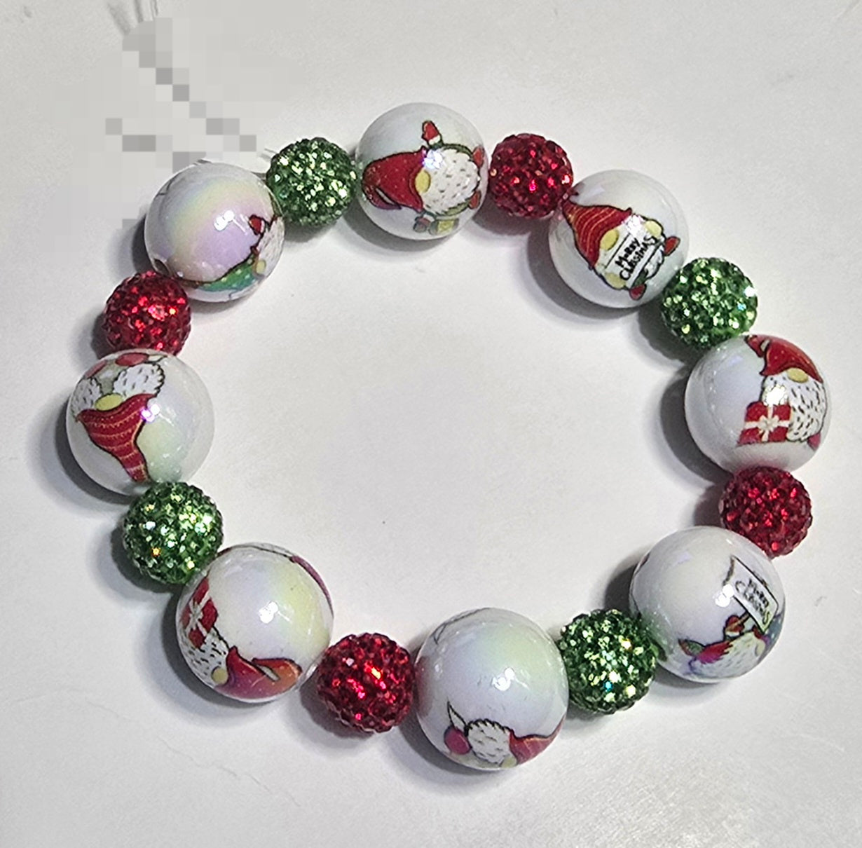 White Knome Red Green Sparkle