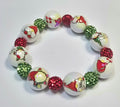 Christmas 16mm Knome w/10mm Red & Green Sparkle Beads