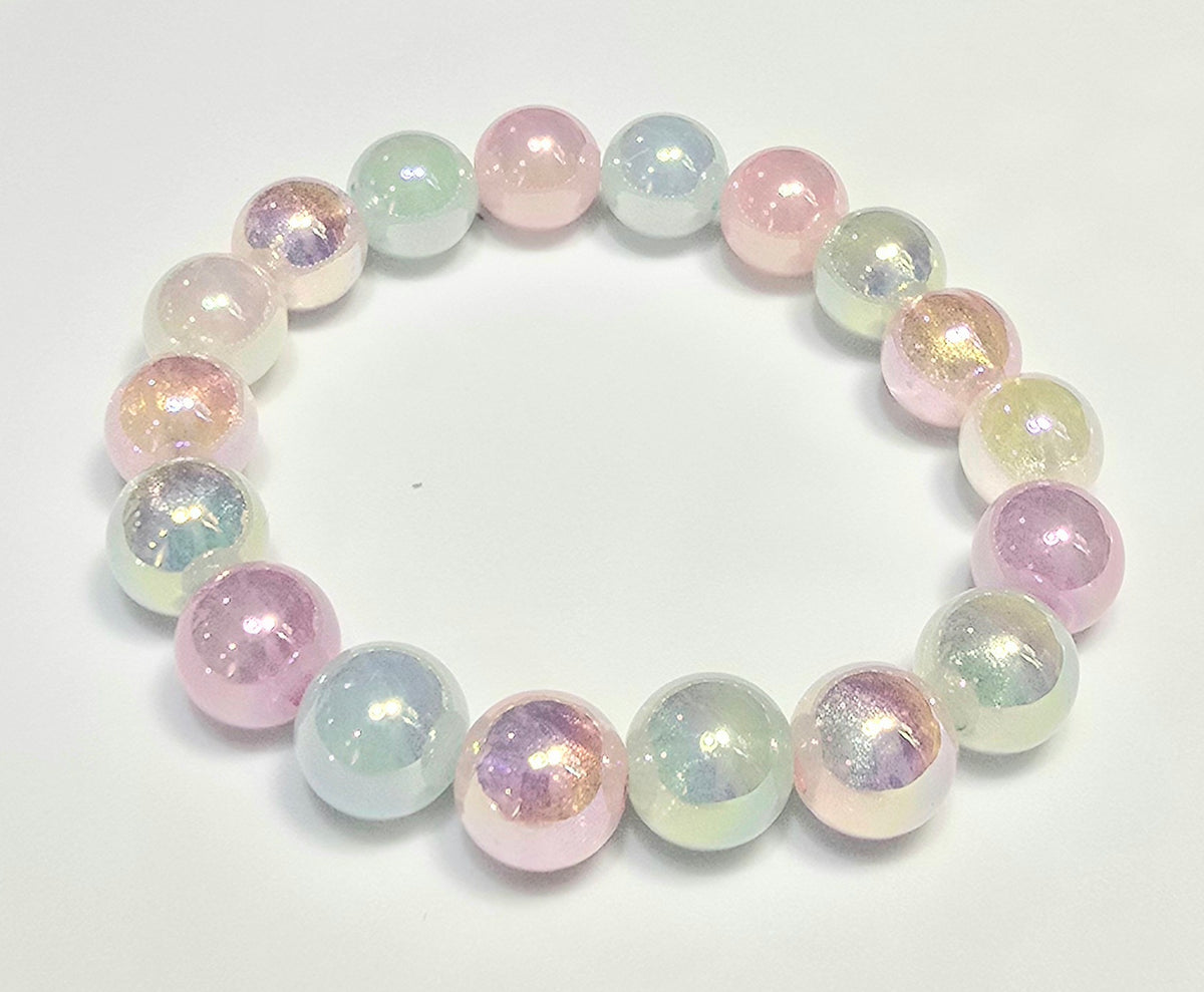 *12mm Iridescent Bead Bracelet