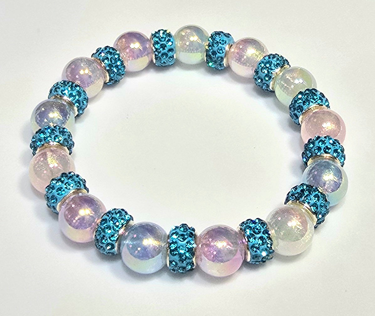 *12mm Iridescent Beads w/Barrel Sparkle Beads