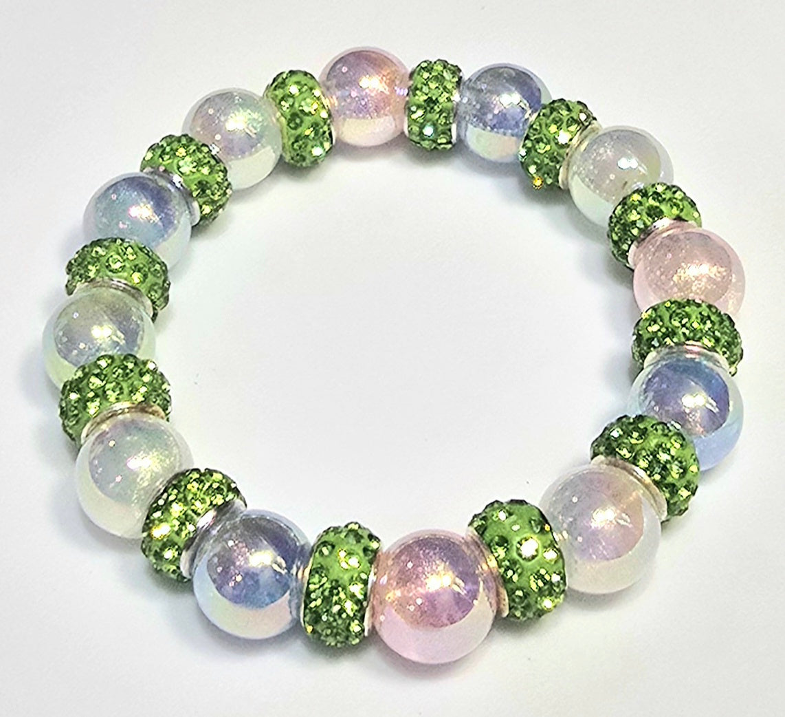*12mm Iridescent Beads w/Barrel Sparkle Beads