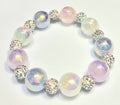 *16mm Iridescent Beads w/10mm Sparkle Bead Bracelet