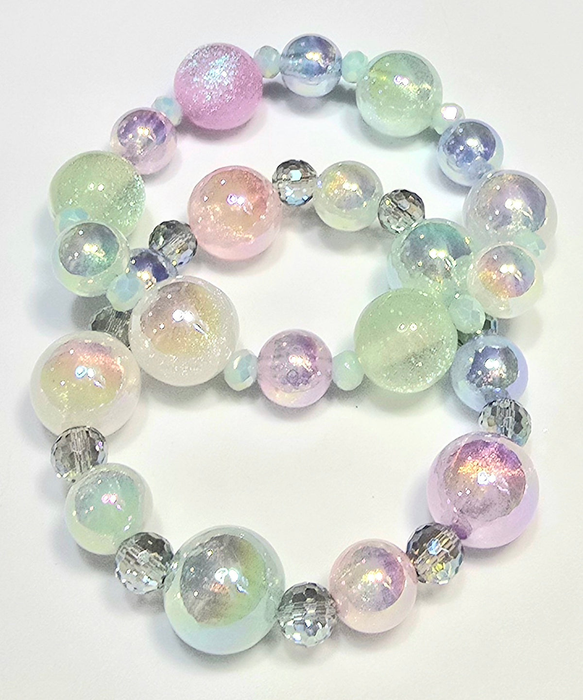 *16mm & 12mm Iridescent Beads with Small Shiny Beads