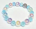 *12mm Iridescent Beads with 10mm Faceted Glass Beaded Bracelet