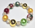 *12mm Christmas Multi Beads With 10mm Sparkle Beaded Bracelet