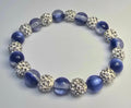 *10mm Dark Blue Glitter Beads With 10mm Sparkle Beaded Bracelet