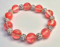 *12mm Watermelon Glitter Beads With 8mm Sparkle Beaded Bracelet