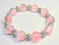 *12mm Pink Glitter Beads With 8mm Sparkle Beaded Bracelet