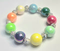 *16mm Colorful Resin Beads With 8mm Sparkle Beaded Bracelet