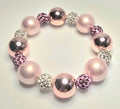 *16mm Pearly & Metallic Resin Beads With 10mm Sparkle Beaded Bracelet