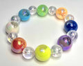 *16mm Colorful Resin Heart Beads With 10mm Clear Beaded Bracelet