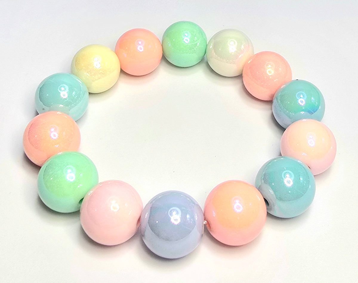 *16mm Pastel Resin Bead Bracelet