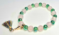 *10mm Light Pink Resin Beads With 8mm Green Beads & Multicolor Tassel