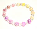 *8mm Gradient Color Faceted Glass With 6mm Clear Beaded Bracelet