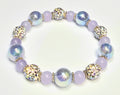 *12mm Iridescent Blue & Lavender With 10mm Sparkly Beaded Bracelet